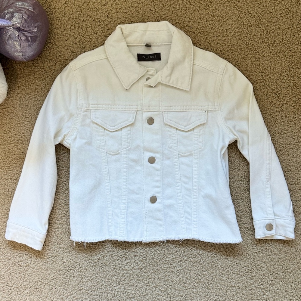 🤍 DL1961 Girls’ White Denim Jacket - Size 4/5 💫
